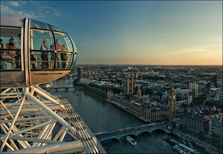 So here's one from London Eye looking at Big Ben House of Parliament and