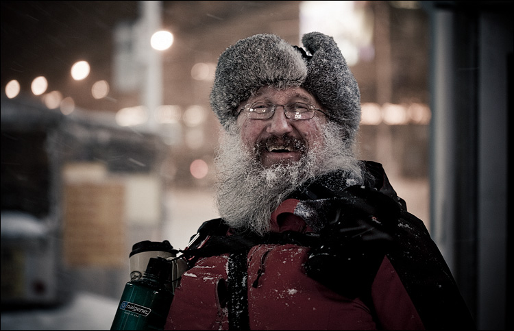 man in snow || Canon5D/EF100 | 1/60s | f2.8 | ISO800 | Handheld