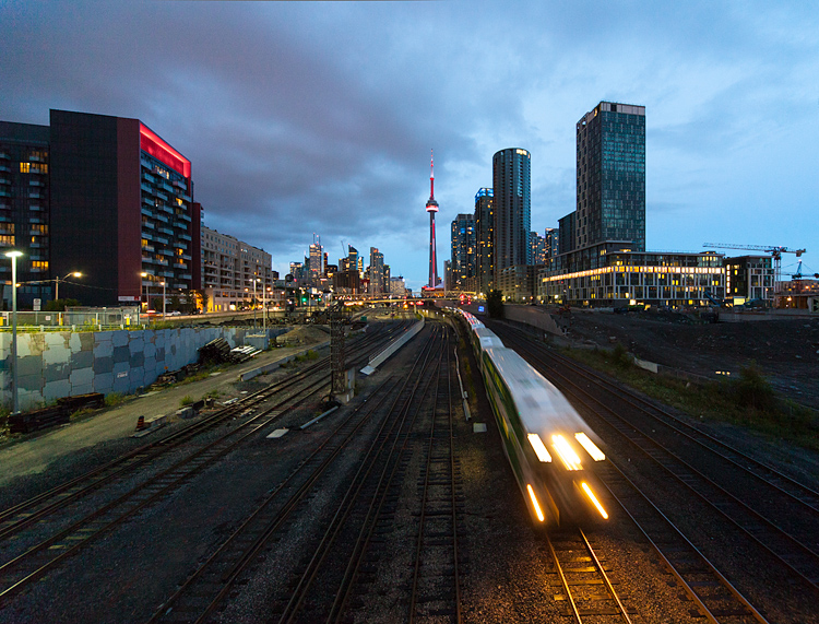 Train and Towers || Canon5D2/EF12-24@12 | 1/8s | f4.5 | ISO1000